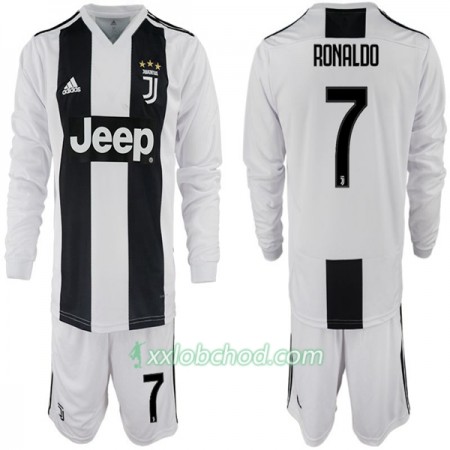 Fotbalové dresy Juventus Ronaldo 7 Dětské Domácí Dres 2018/19 Dlouhý Rukáv Fotbalové dresy Juventus Ronaldo 7 Dětské Domácí Dres 2018/19 Dlouhý Rukáv